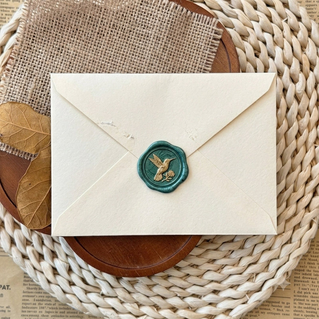 Wax seal motif sticker design and size detail