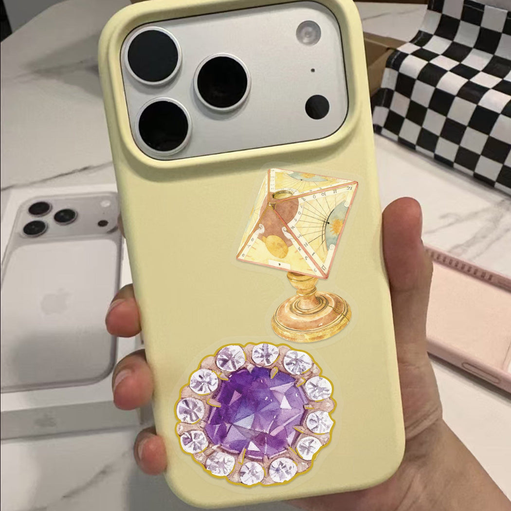 Celestial charm sticker design and size detail