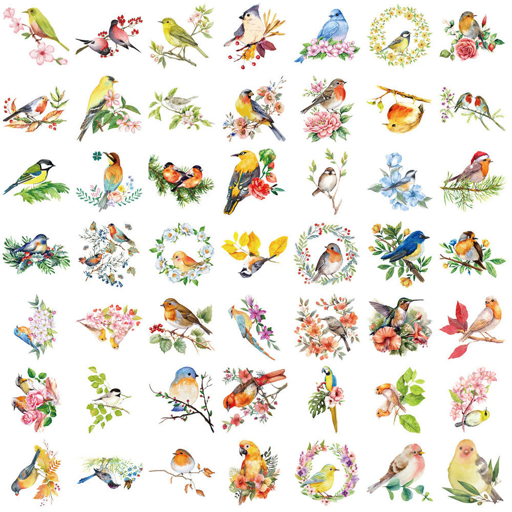 Lunira - Watercolor Bird Nature Sticker Pack