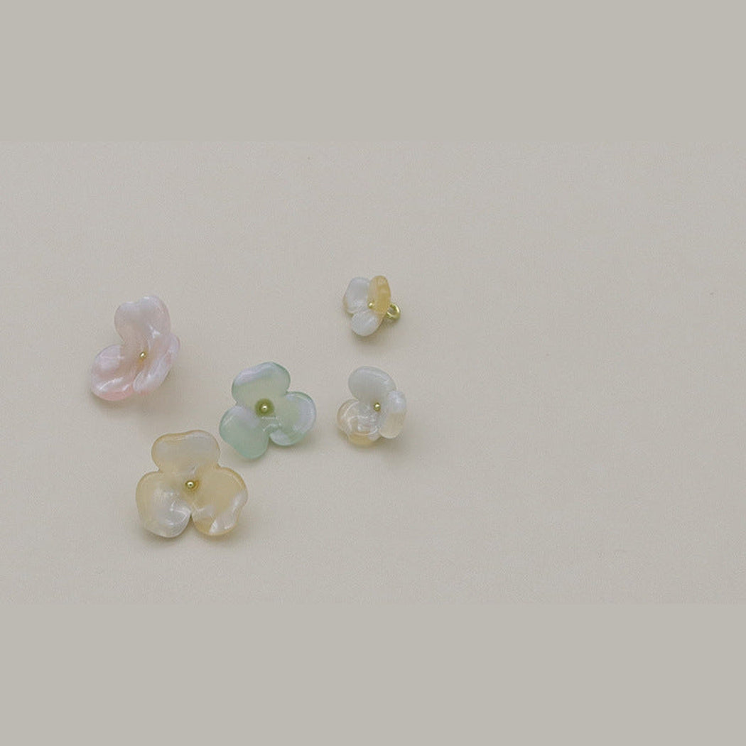 DIY 10 Pack Floral Two-Tone Shank Buttons, product view 2