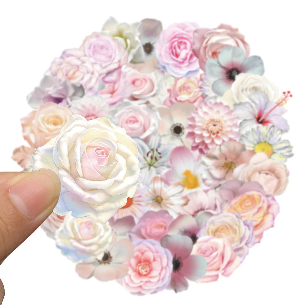Lunira - Pink Floral Transparent Sticker Pack