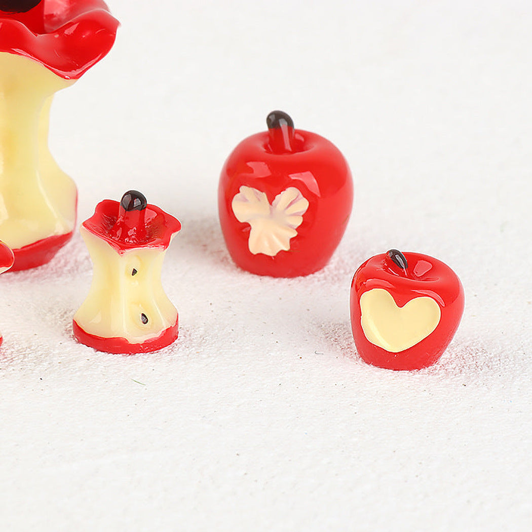 Red Apple Core and Heart Embellishment, product view 2