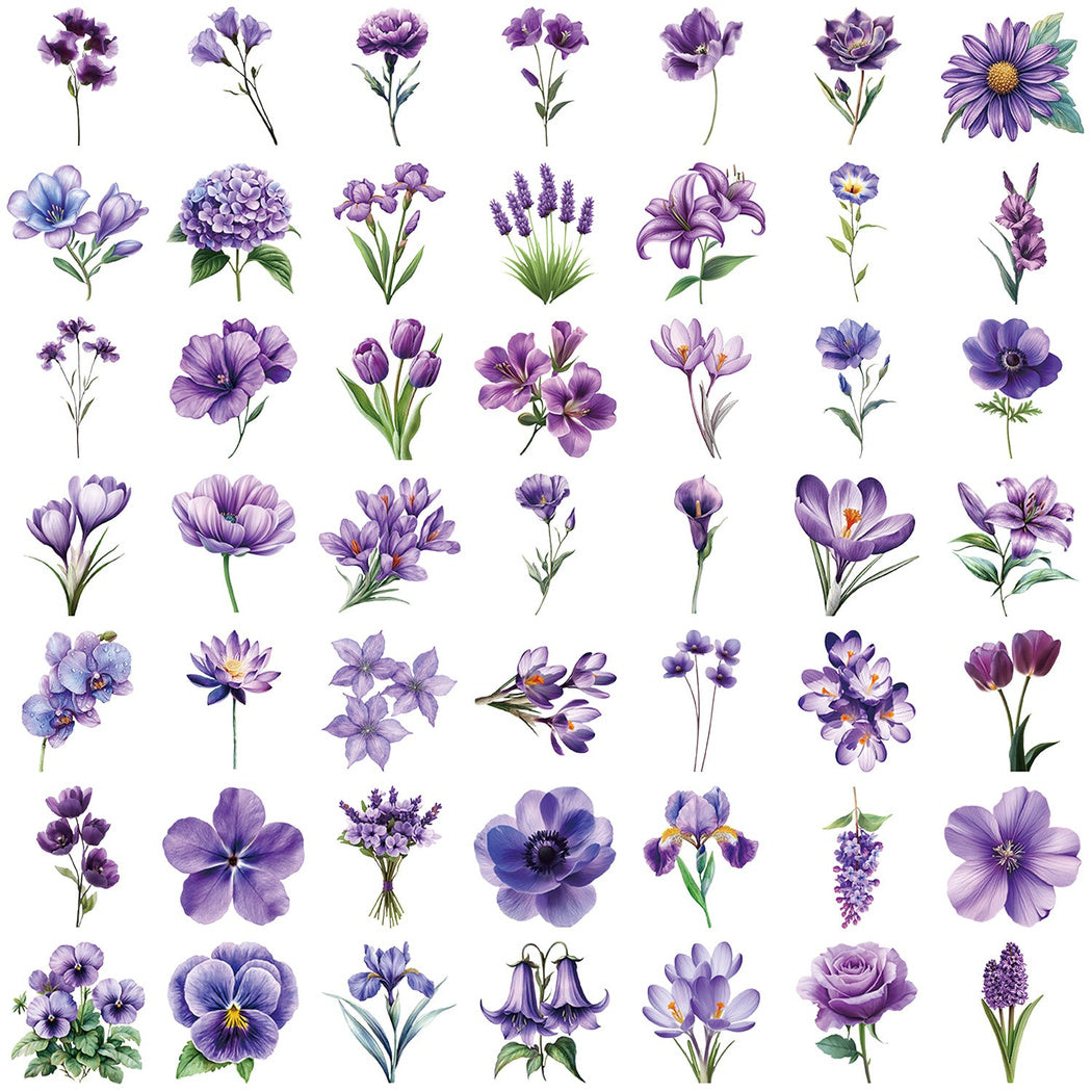 Lunira - Purple Floral Botanical Sticker Pack