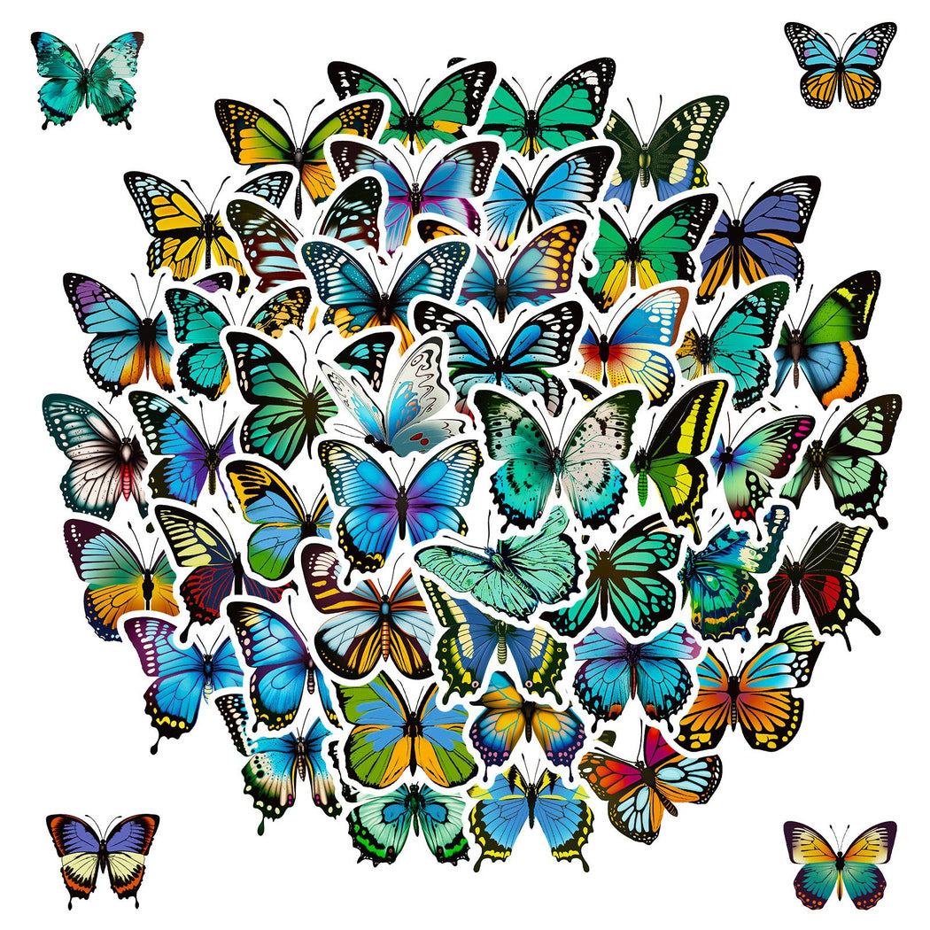 Lunira - Blue Butterfly Floral Sticker Pack - BlueFloral variant