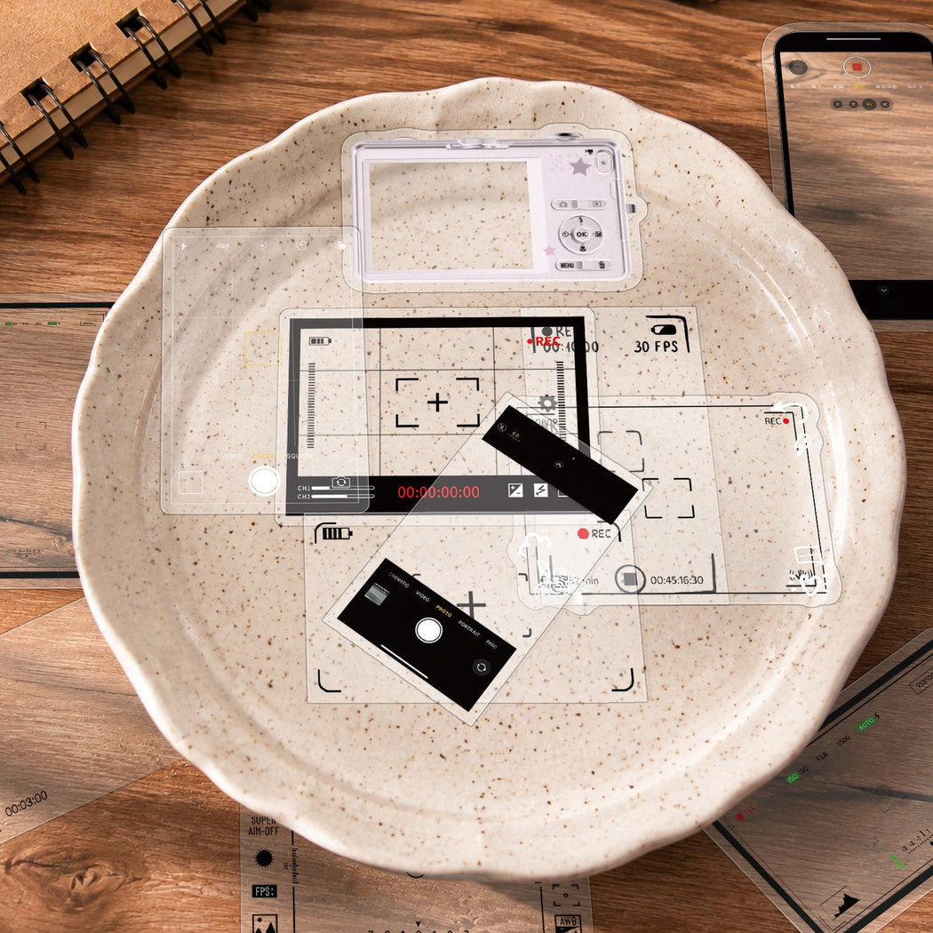 Geometric frame sticker design and size detail