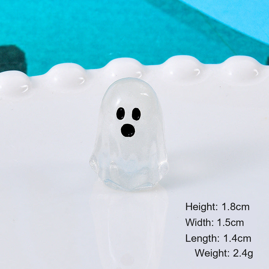 White Halloween Colorful Glow Ghost Figurine, single variant view