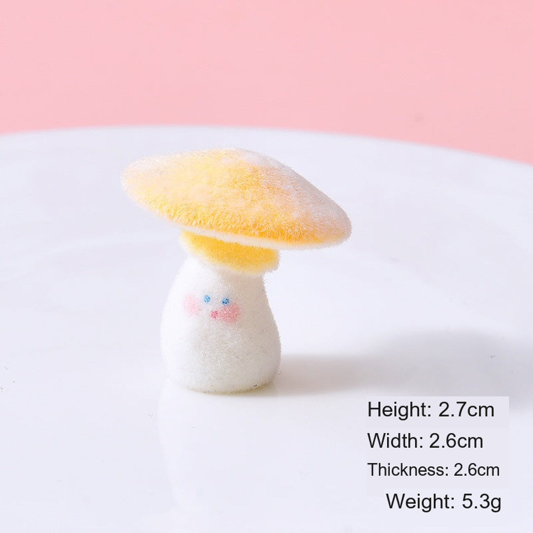 Surprise Flocked Expressive Mushroom Figurine, single variant view
