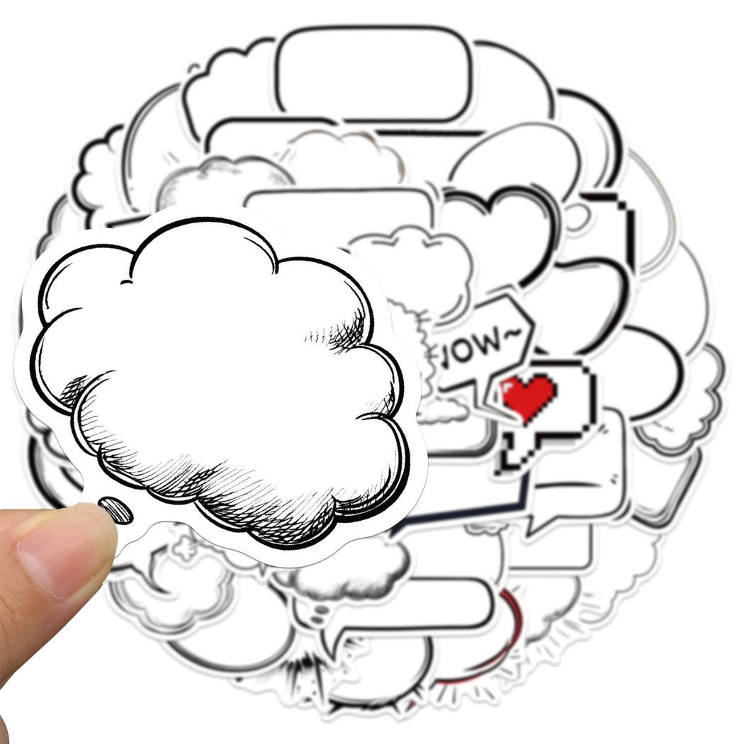 Lunira - Black White Speech Bubble Sticker Pack