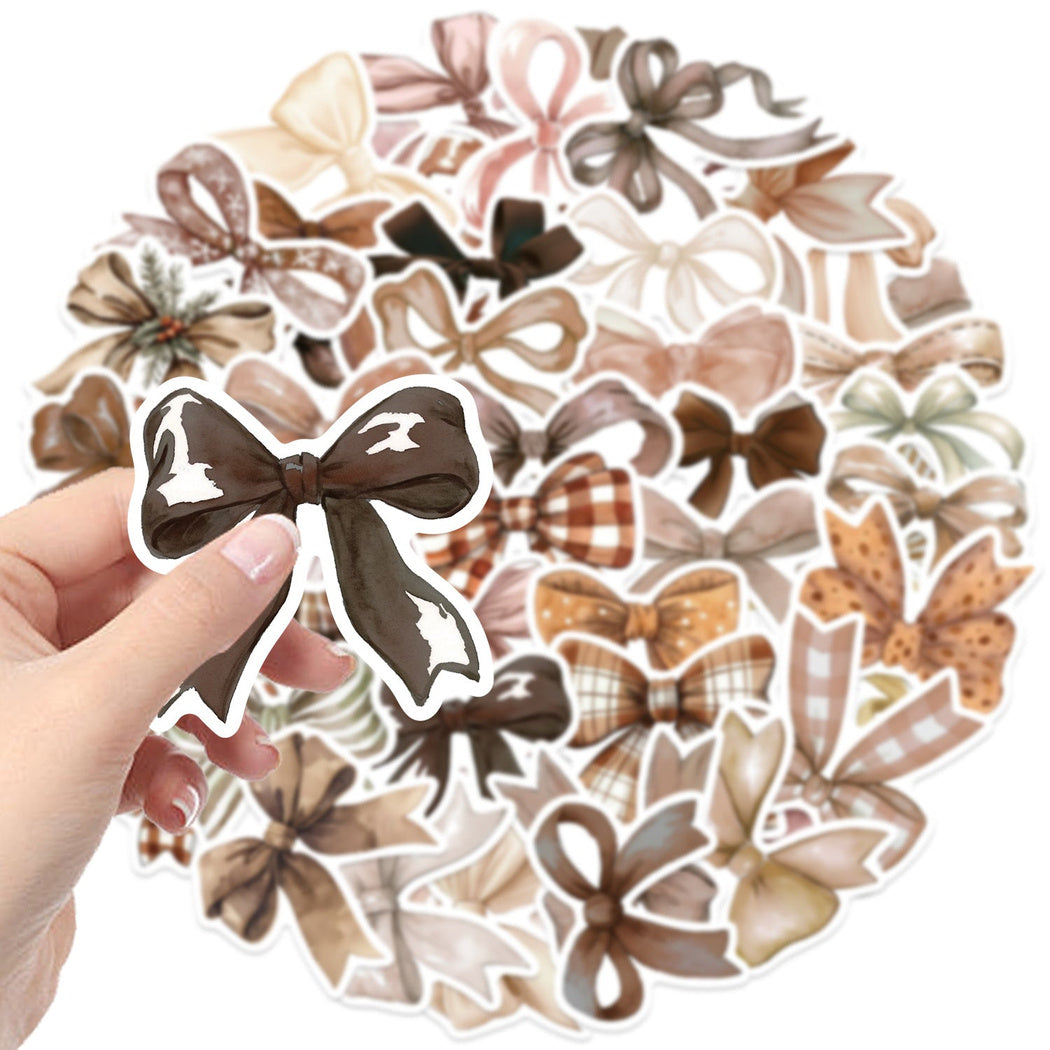 Lunira - Brown Bow Ribbon Sticker Pack