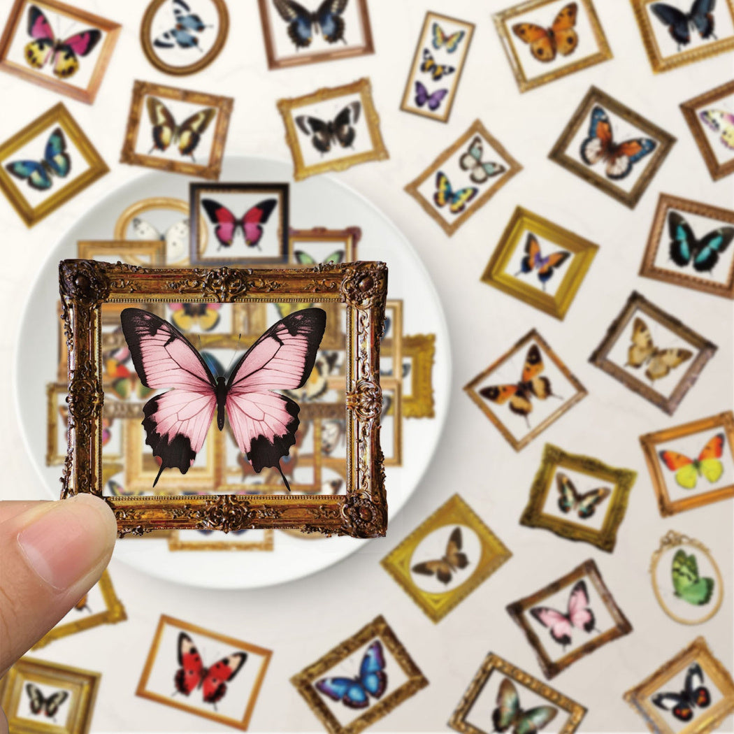 Lunira - Framed Butterfly Specimen Sticker Pack