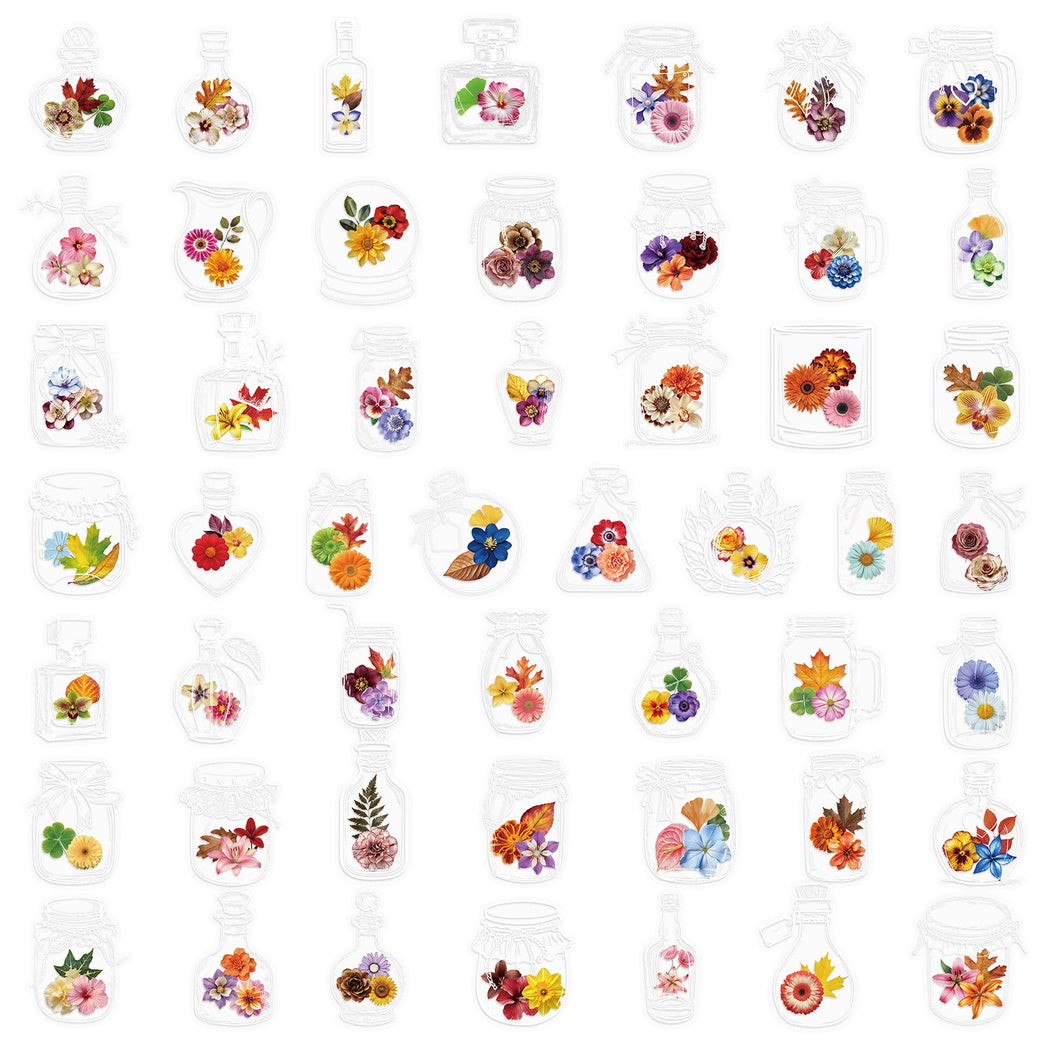 Lunira - Bottle Floral Miniature Sticker Pack