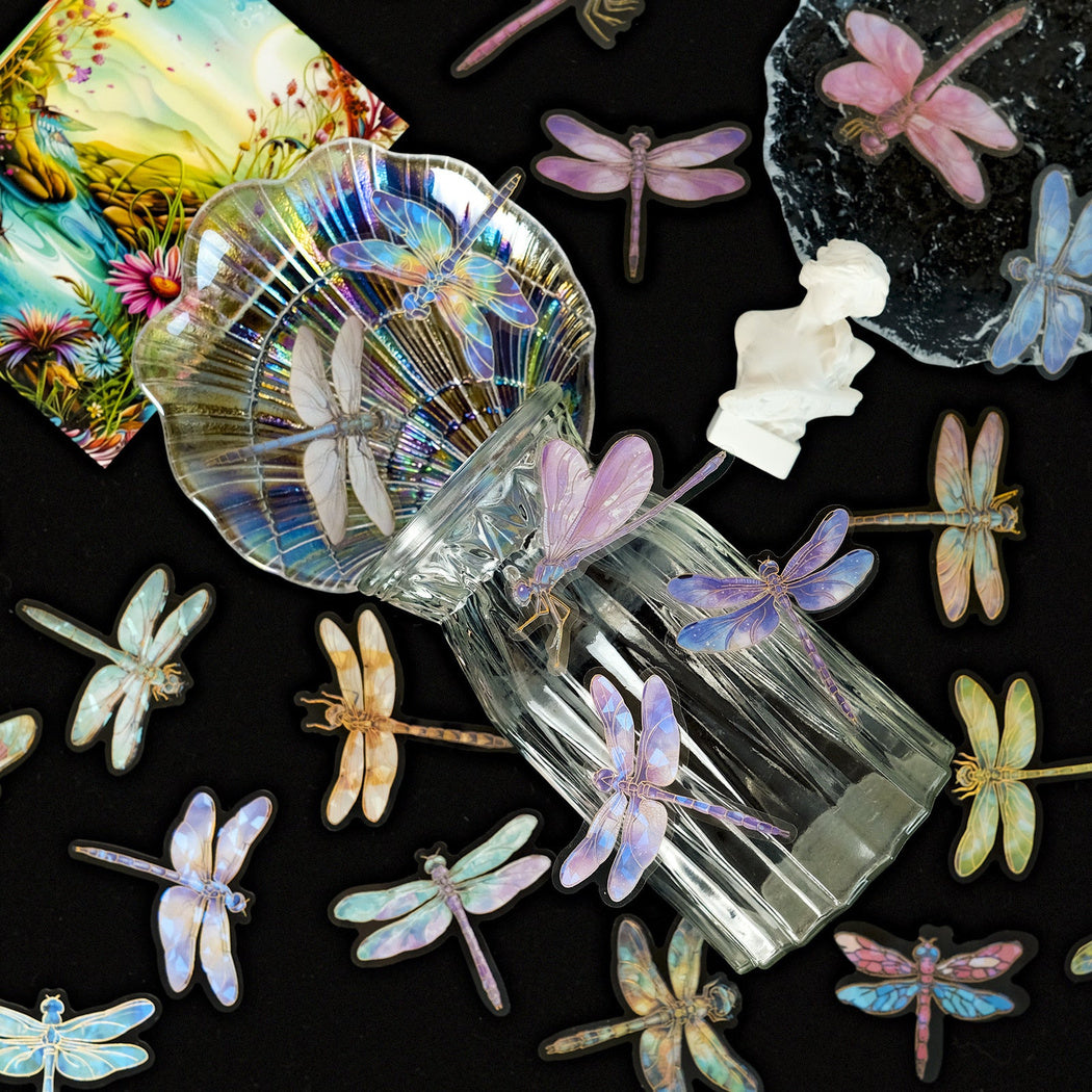 Lunira - Iridescent Dragonfly Colorful Sticker Pack