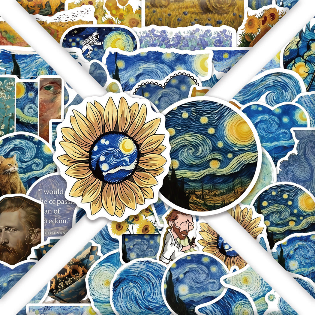 Lunira - Blue-Yellow Classic Art Sticker Pack - product view 3 3