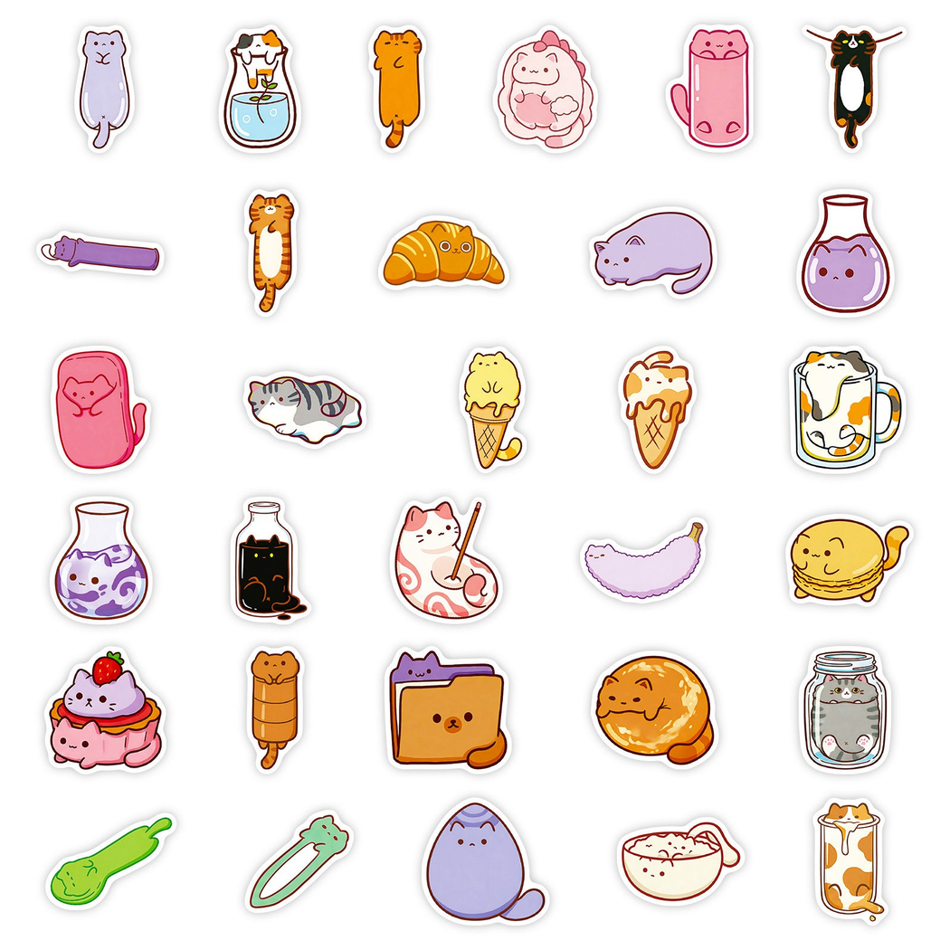 Lunira - Colorful Cat Everyday-Object Sticker Pack - product view 3 3