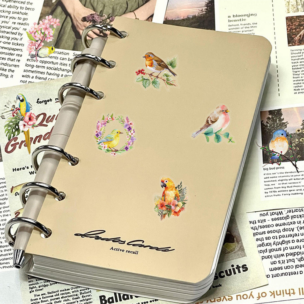 Lunira - Watercolor Bird Nature Sticker Pack