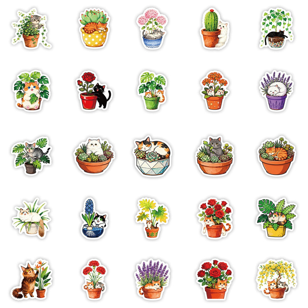 Lunira - Potted-Plant Cat Sticker Pack - product view 3
