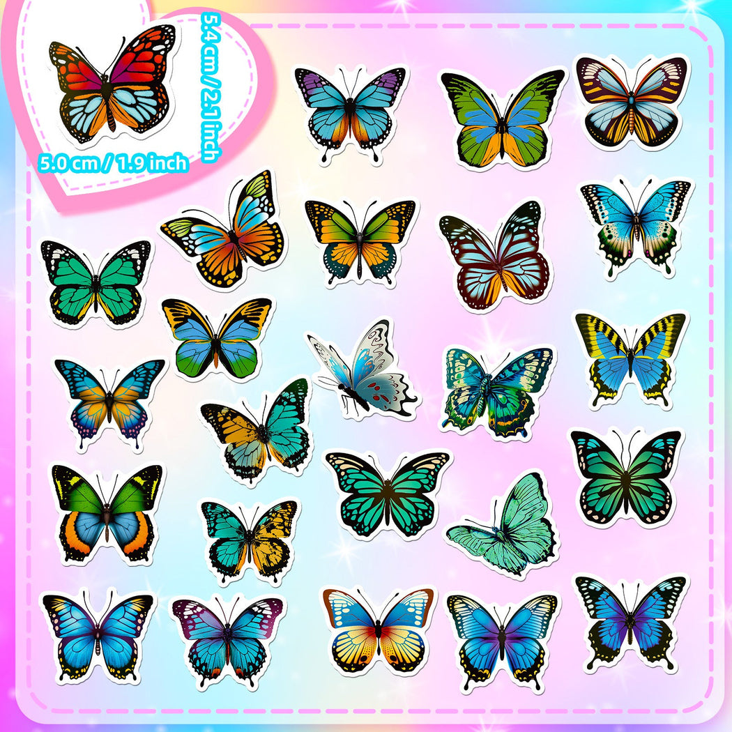Lunira - Blue Butterfly Floral Sticker Pack - product view 3