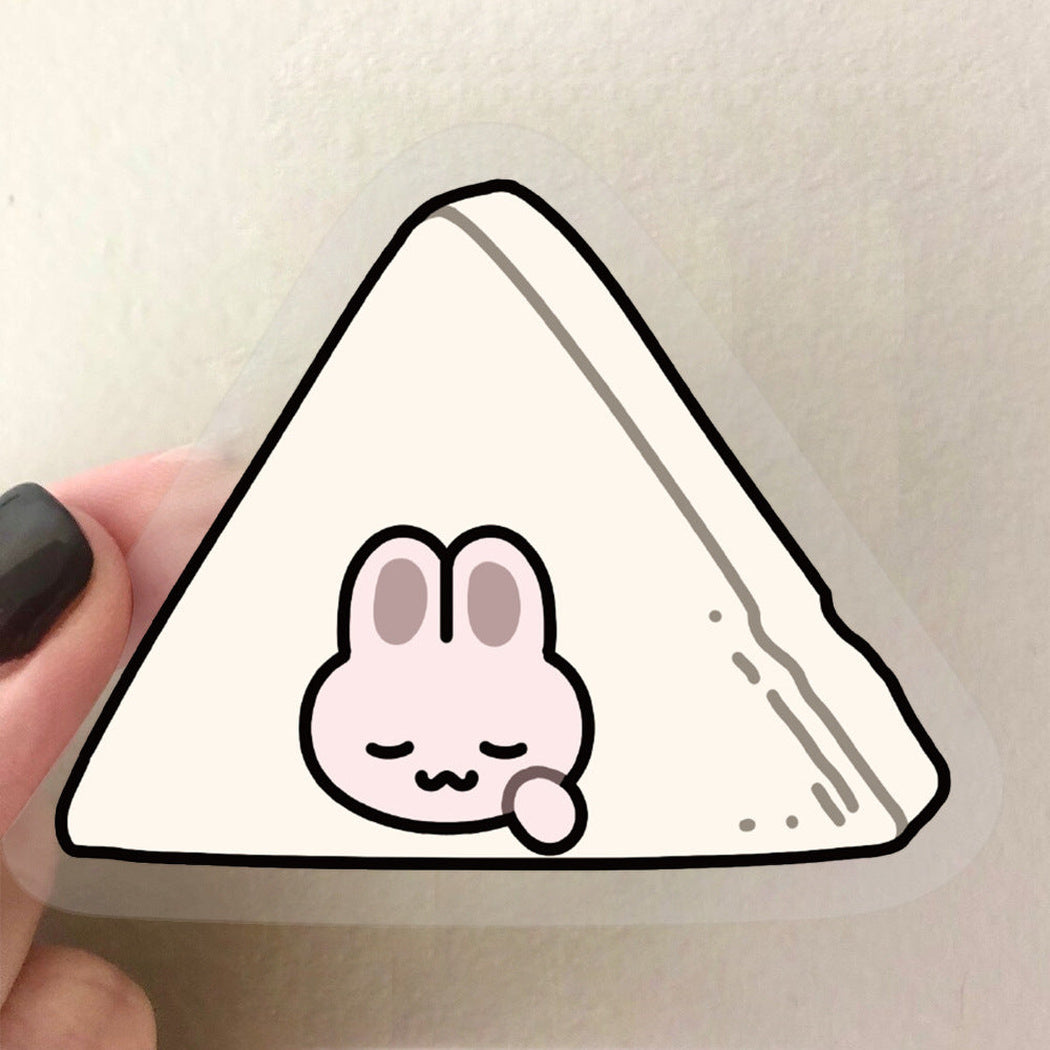 Cute character and food sticker close-up