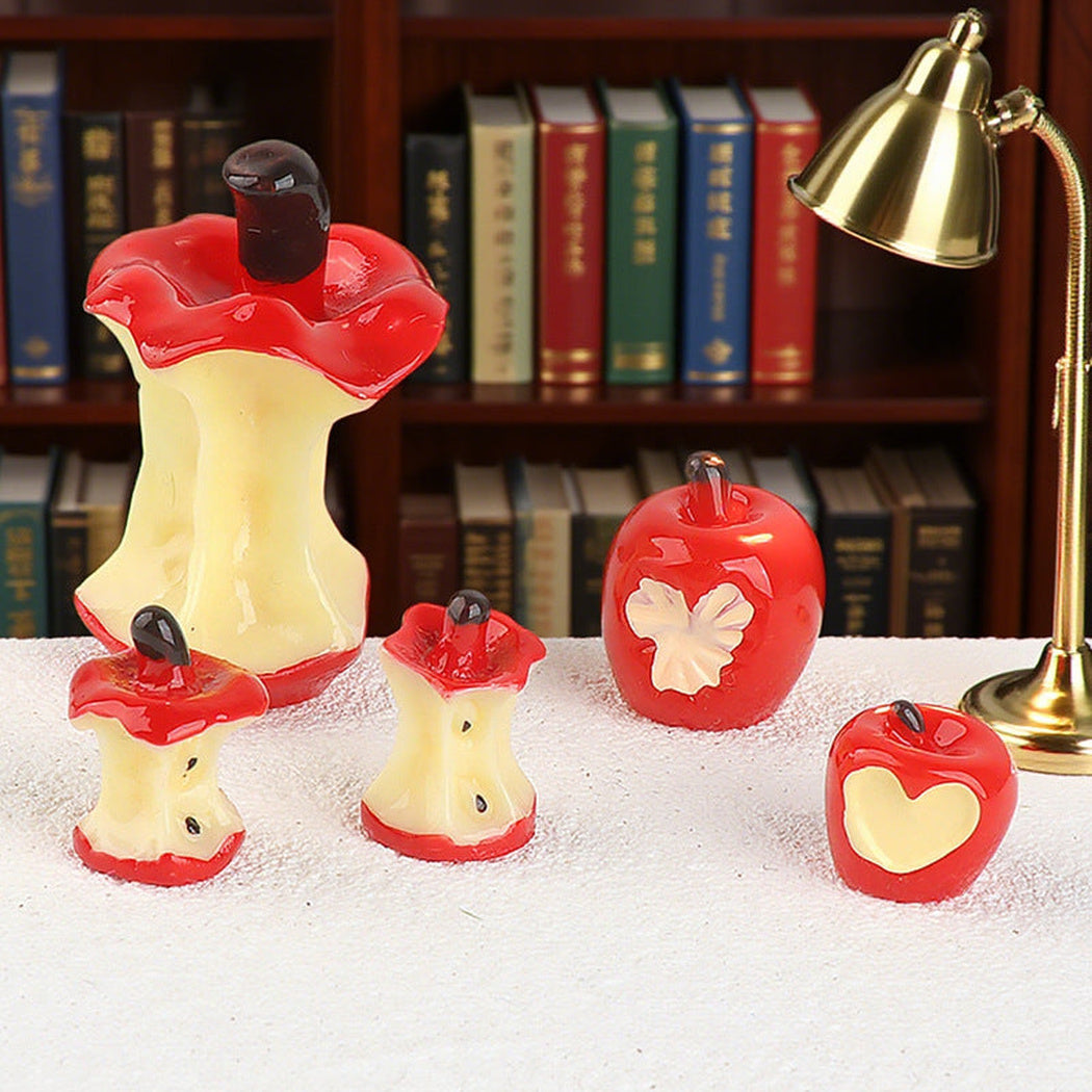 Red Apple Core and Heart Embellishment, product view 3