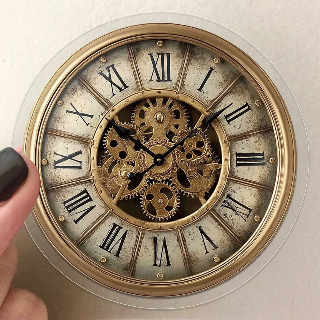 Antique clock sticker close-up