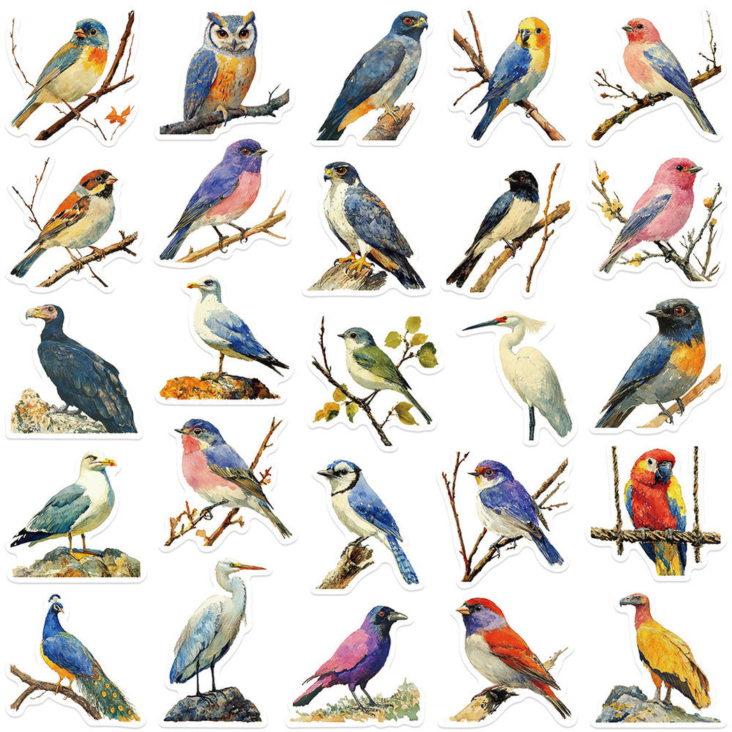 Lunira - Watercolor Exotic Bird Sticker Pack