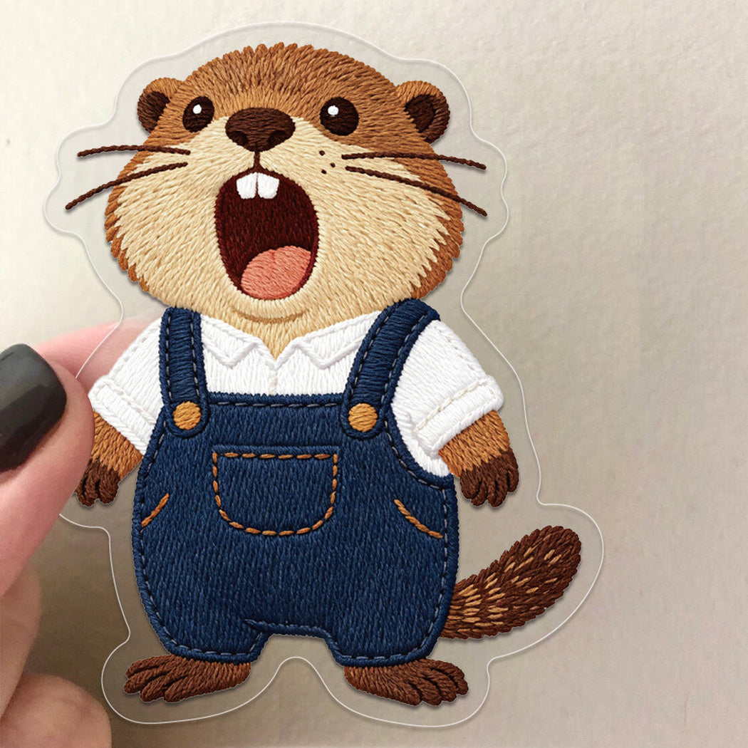 Forest animal sticker close-up