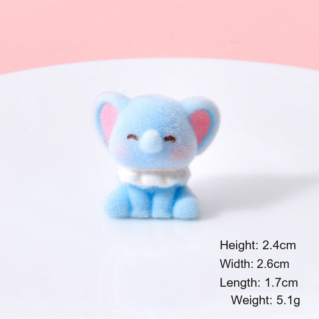 BlueScarf Flocked Elephant Outfit Miniature Figurine, single variant view