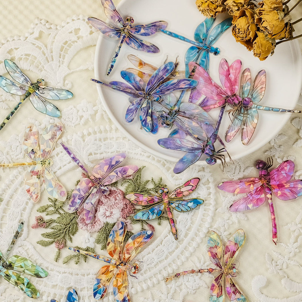 Lunira - Iridescent Dragonfly Colorful Sticker Pack