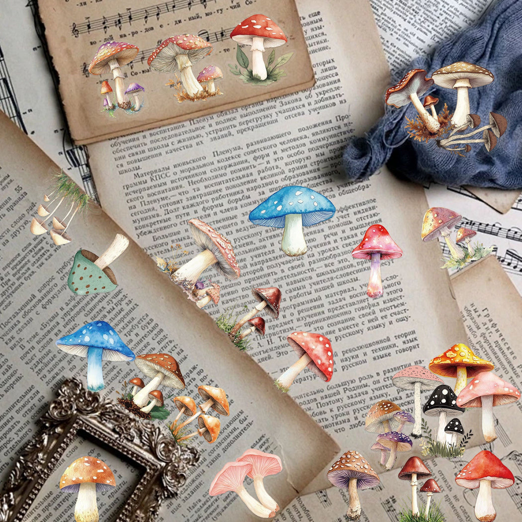 Lunira - Watercolor Mushroom Nature Sticker Pack