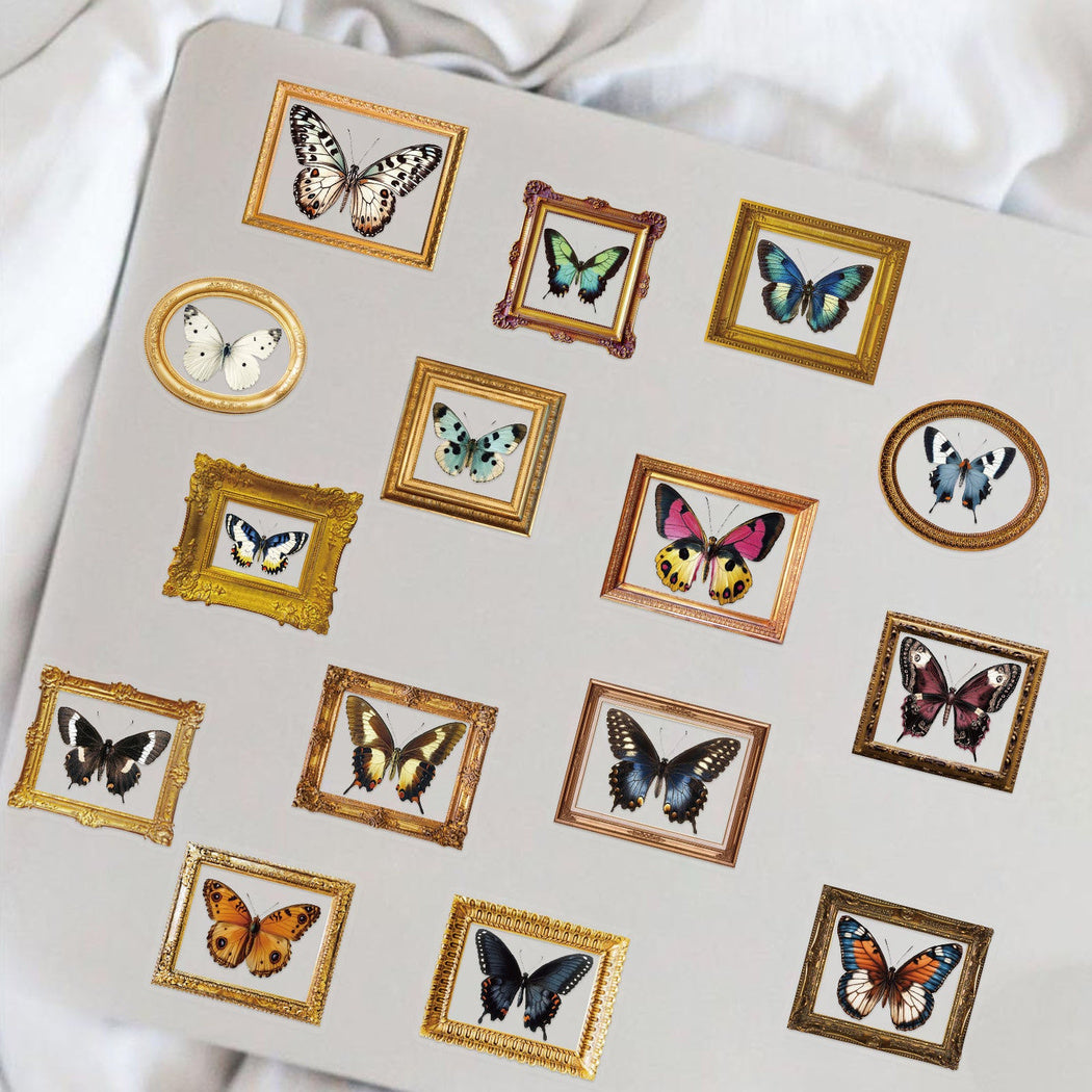 Lunira - Framed Butterfly Specimen Sticker Pack