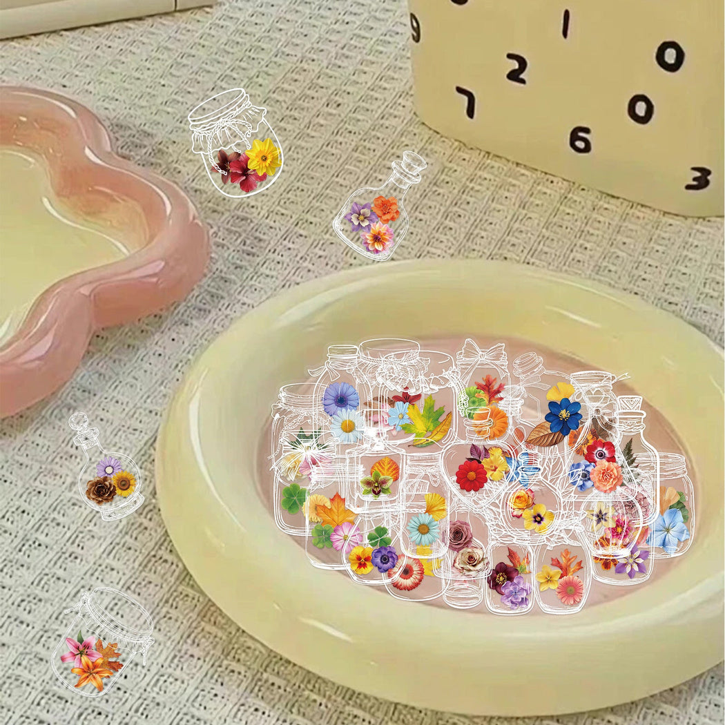 Lunira - Bottle Floral Miniature Sticker Pack