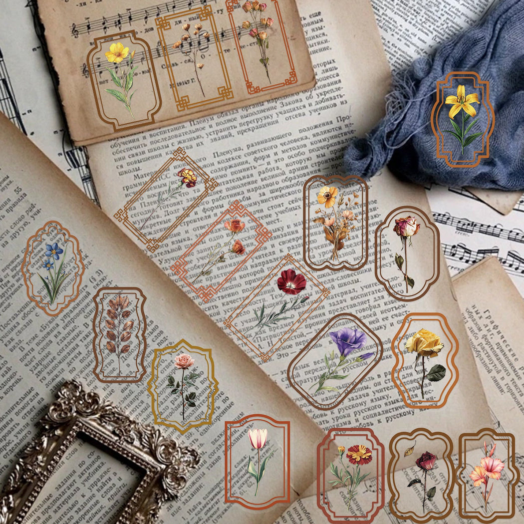 Lunira - Vintage Botanical Label Sticker Pack