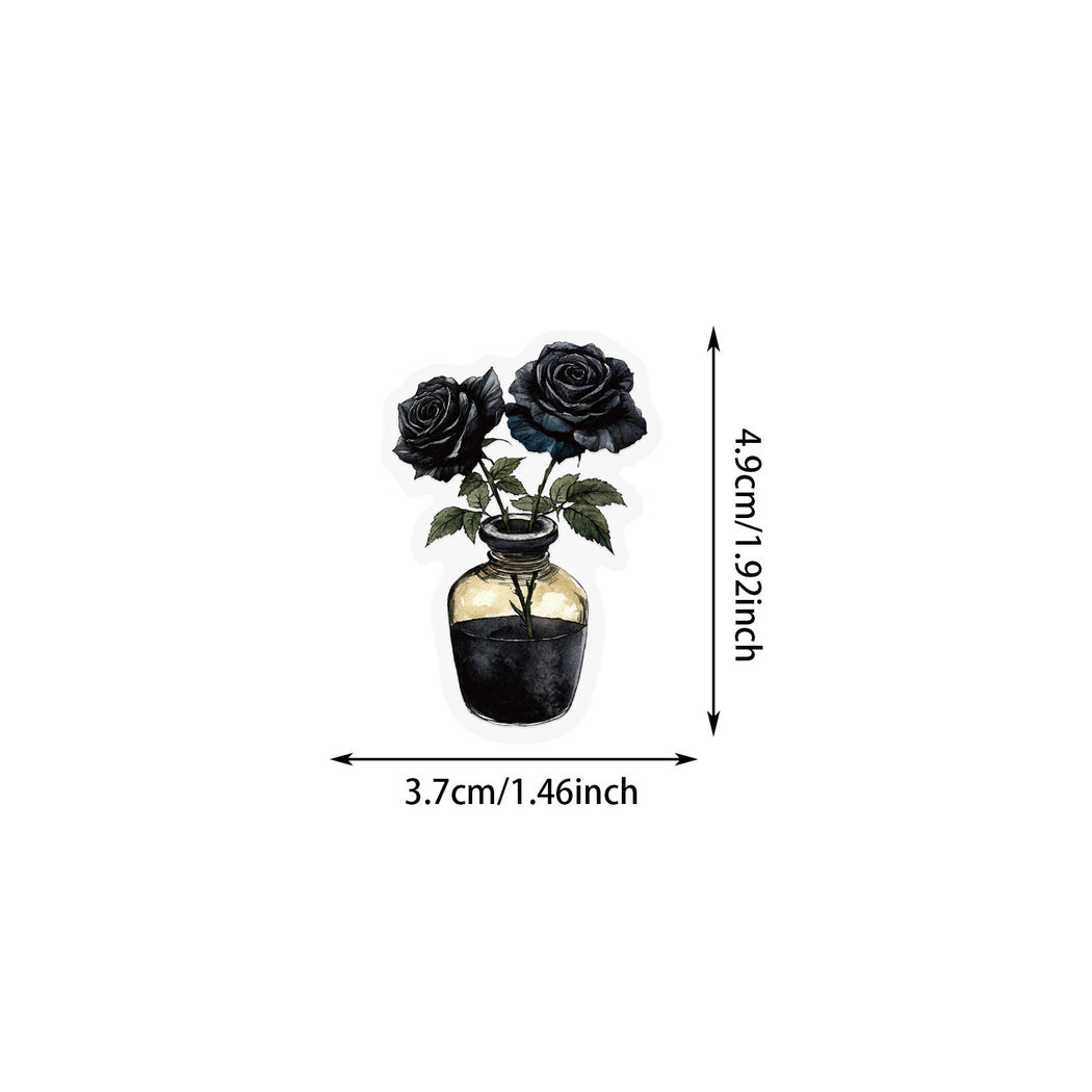 Lunira - Black Rose Gothic Sticker Pack