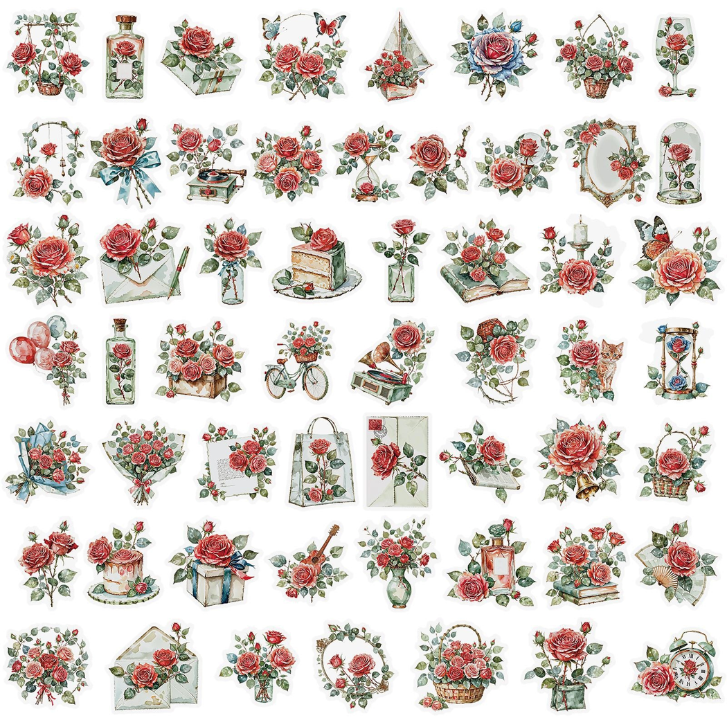 Lunira - Vintage Rose Botanical Sticker Pack - product view 4 4
