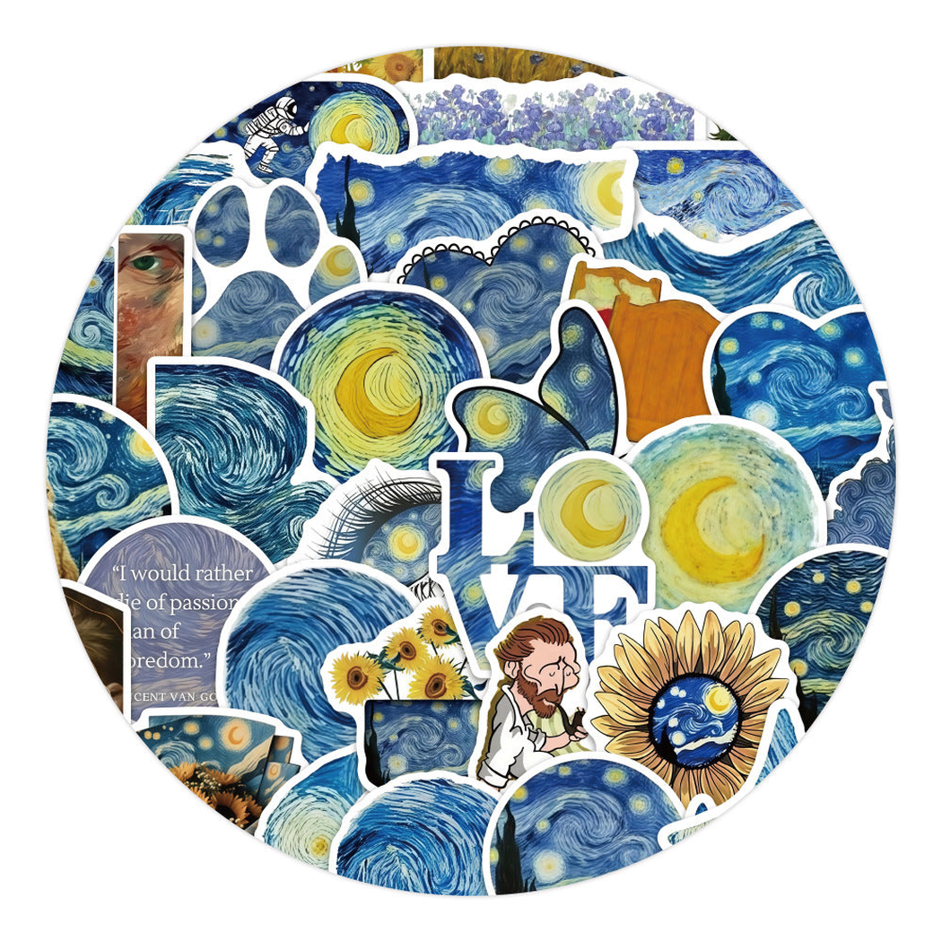 Lunira - Blue-Yellow Classic Art Sticker Pack - product view 4 4