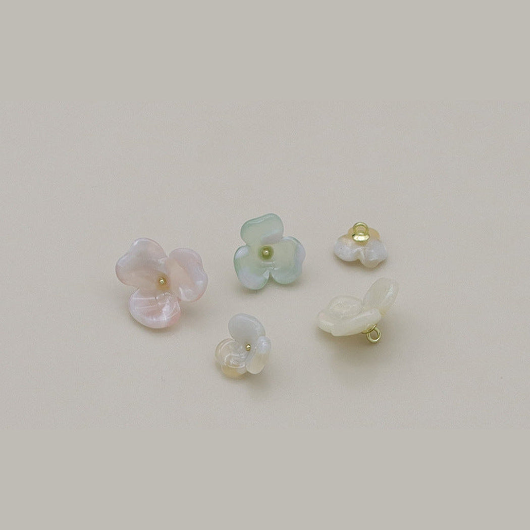 DIY 10 Pack Floral Two-Tone Shank Buttons, product view 4
