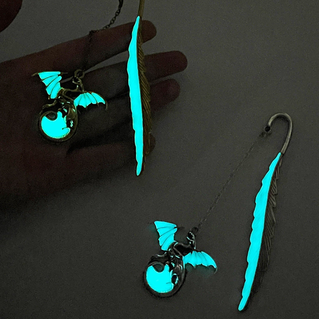 Glow-in-the-dark dragon bookmark demonstration