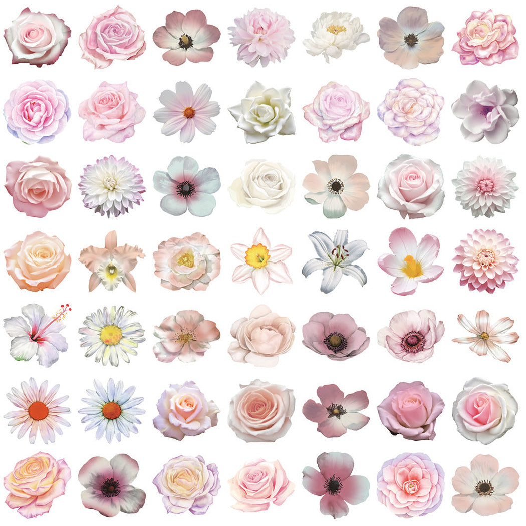 Lunira - Pink Floral Transparent Sticker Pack