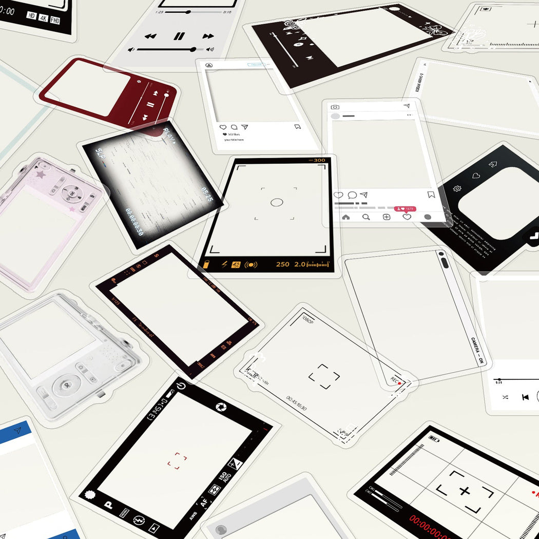 Geometric frame stickers shown in use