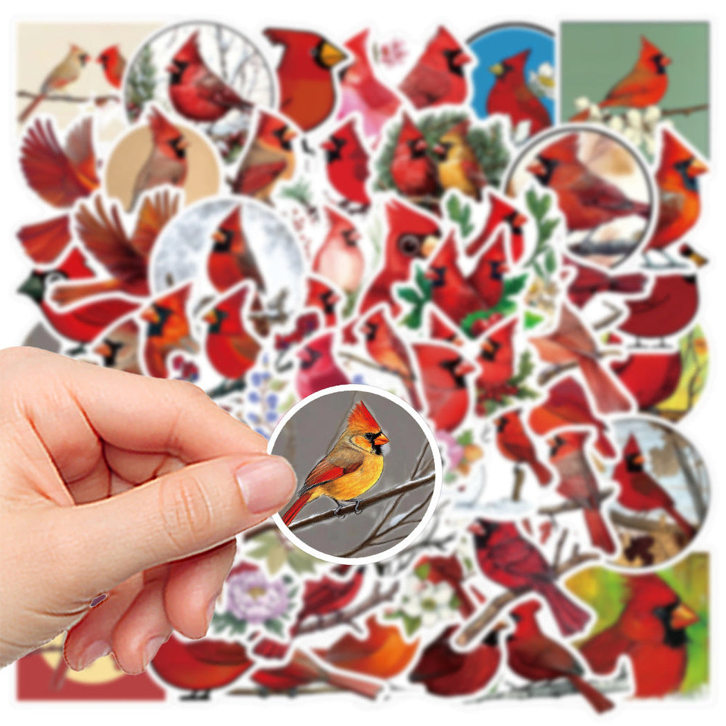 Lunira - Red Bird Watercolor Sticker Pack