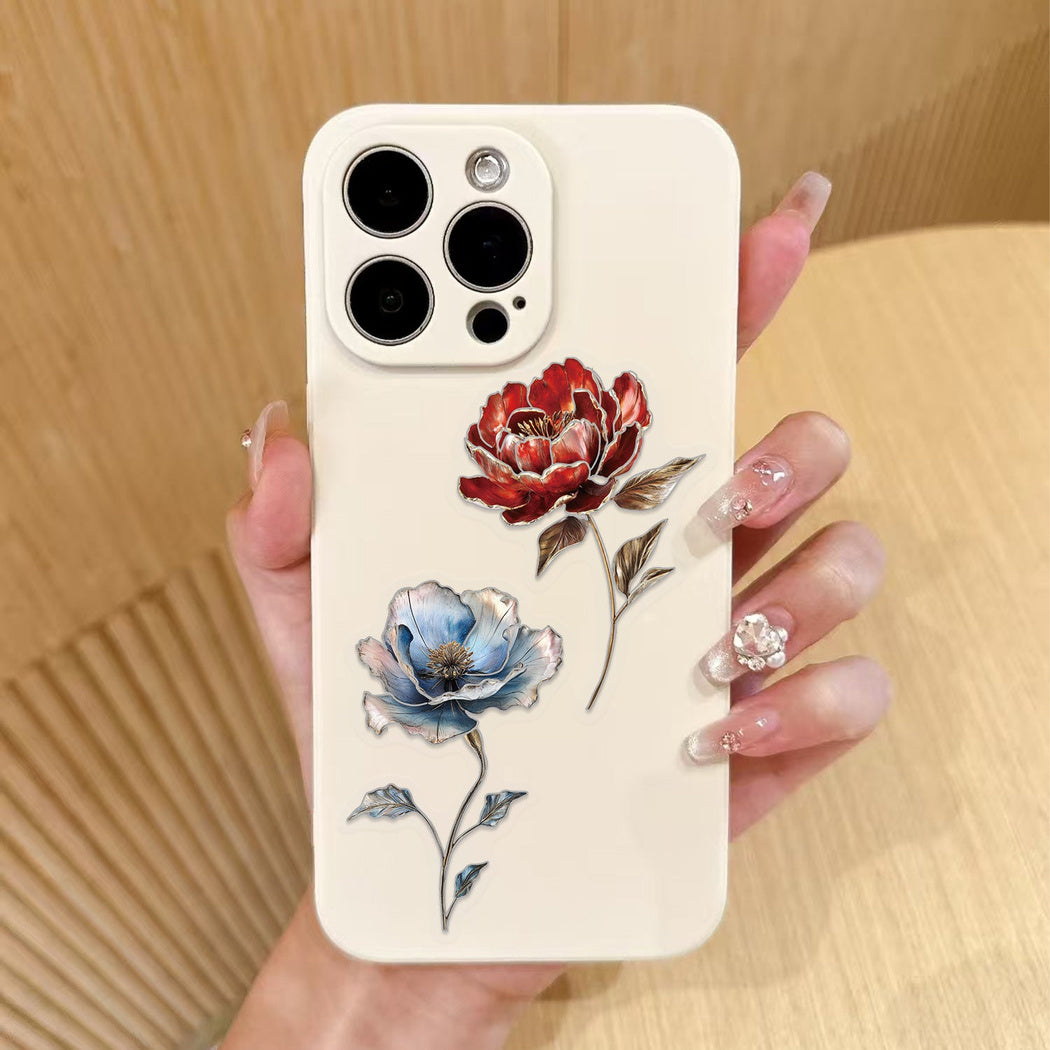 Vintage rose collage stickers shown in use