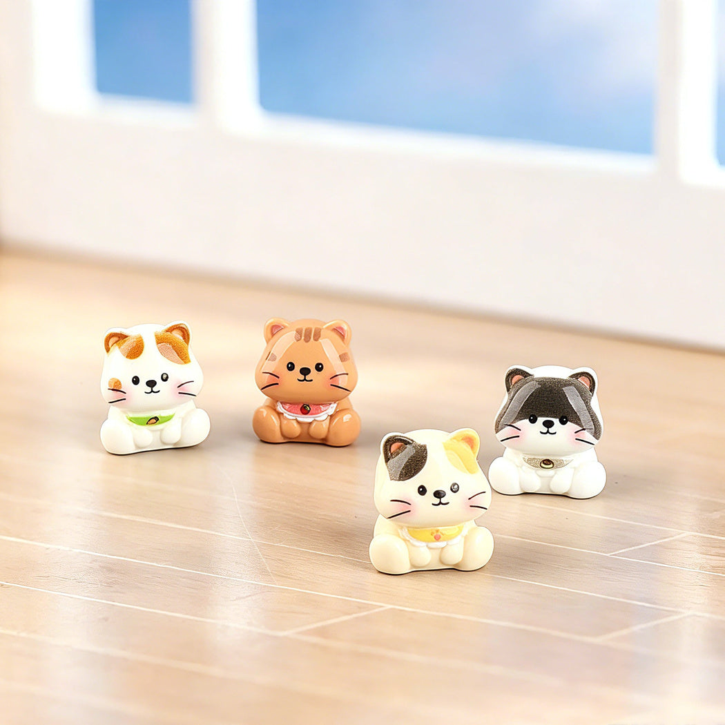 Sitting Cat Color Miniature Figurine, product view 4