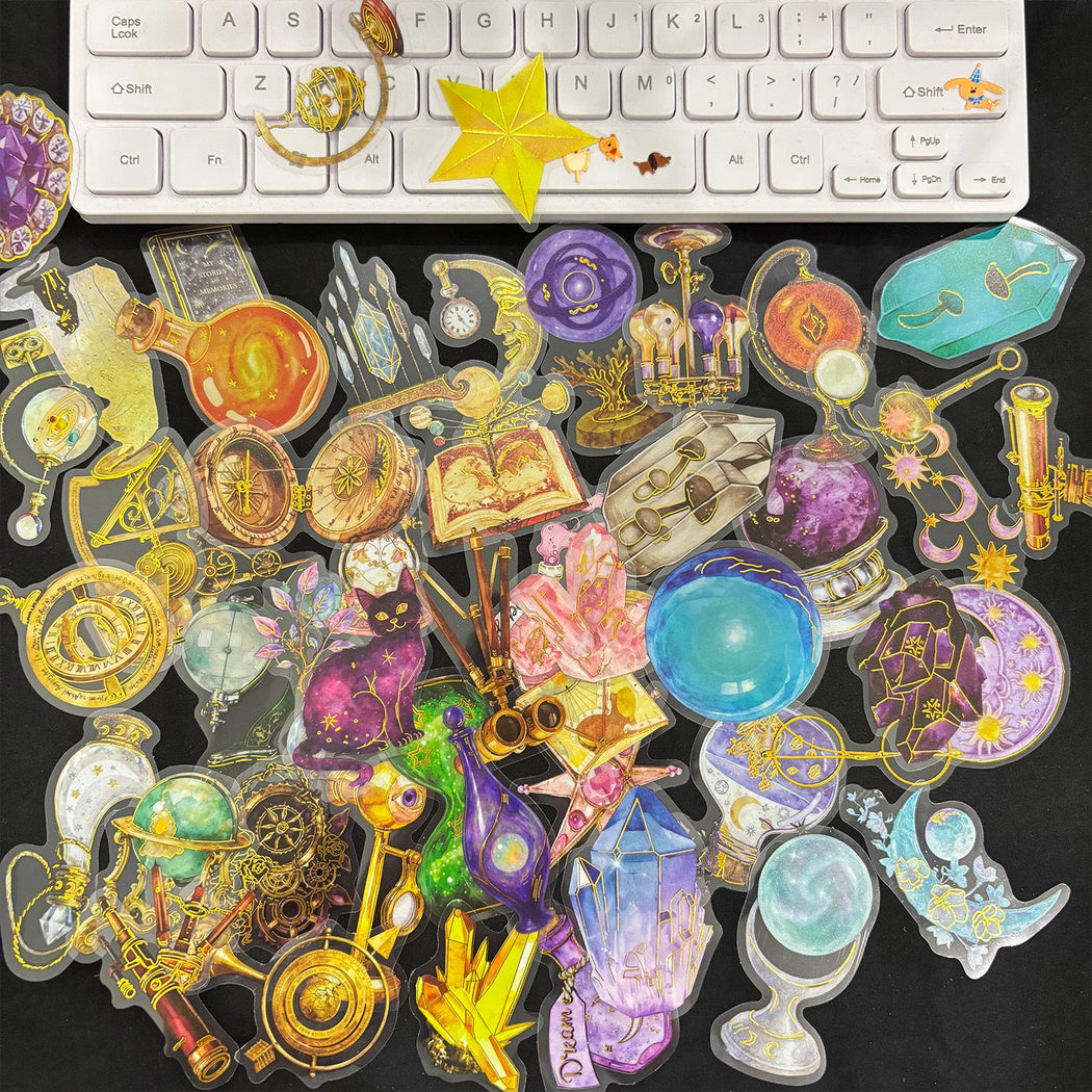 Celestial charm stickers shown in use