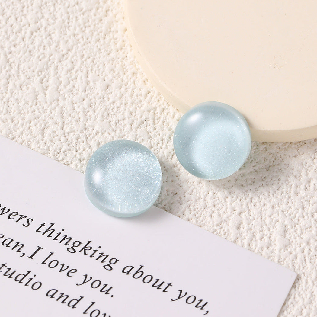 Blue Translucent Color Round Craft Embellishment, variant view
