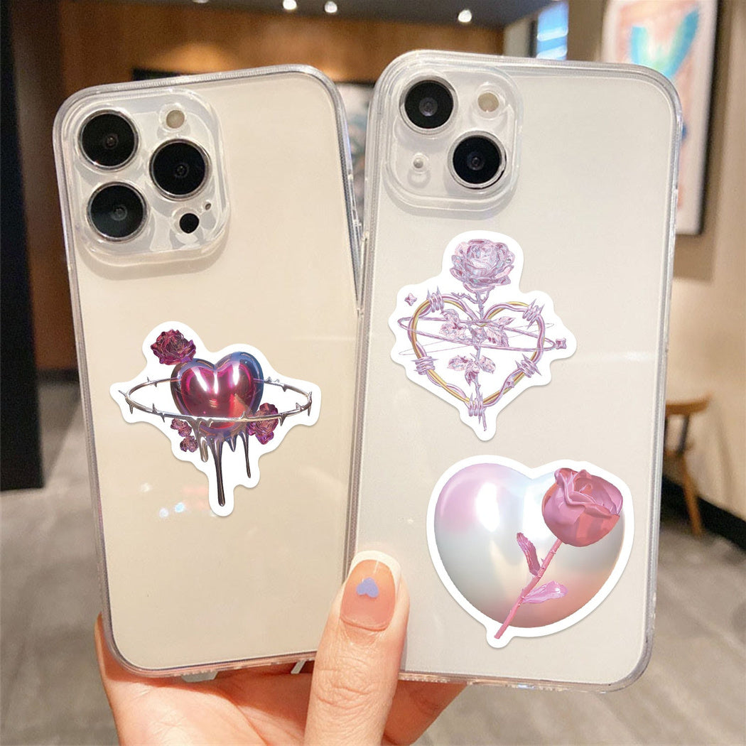 Lunira - Rose Heart Colorful Sticker Pack