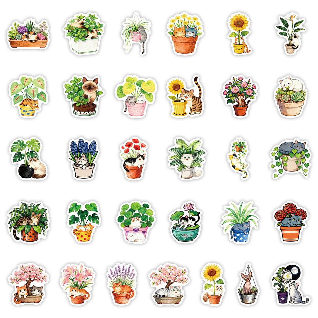 Lunira - Potted-Plant Cat Sticker Pack - product view 4