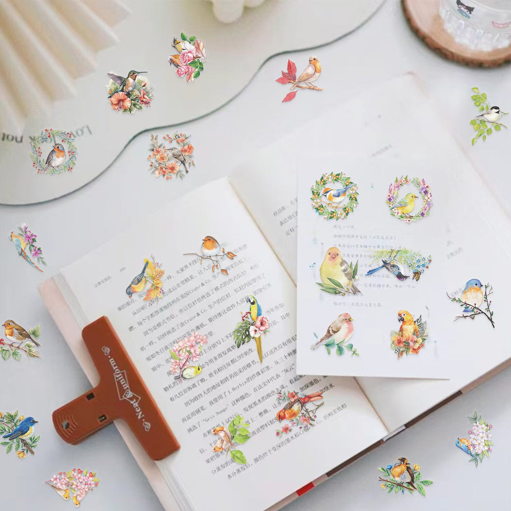 Lunira - Watercolor Bird Nature Sticker Pack