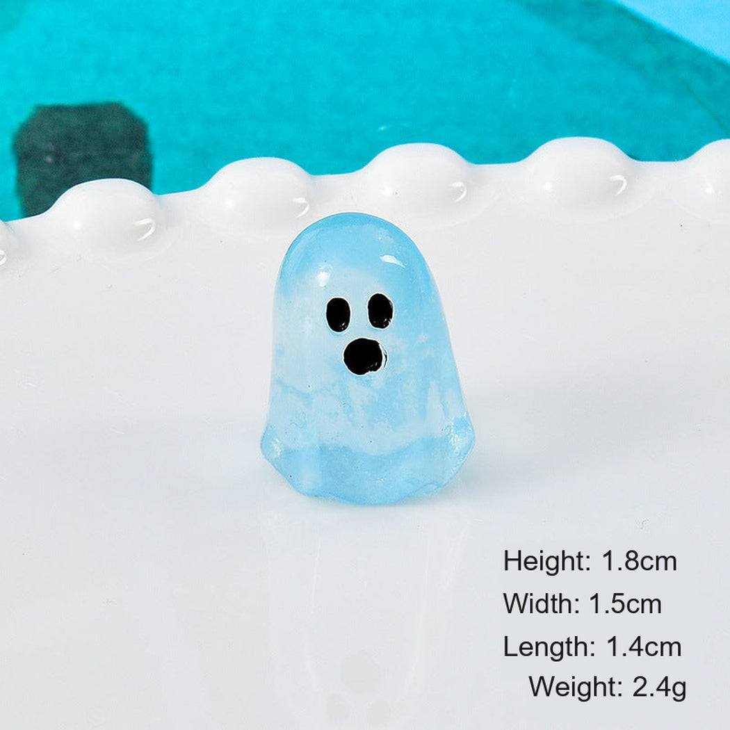 Blue Halloween Colorful Glow Ghost Figurine, single variant view