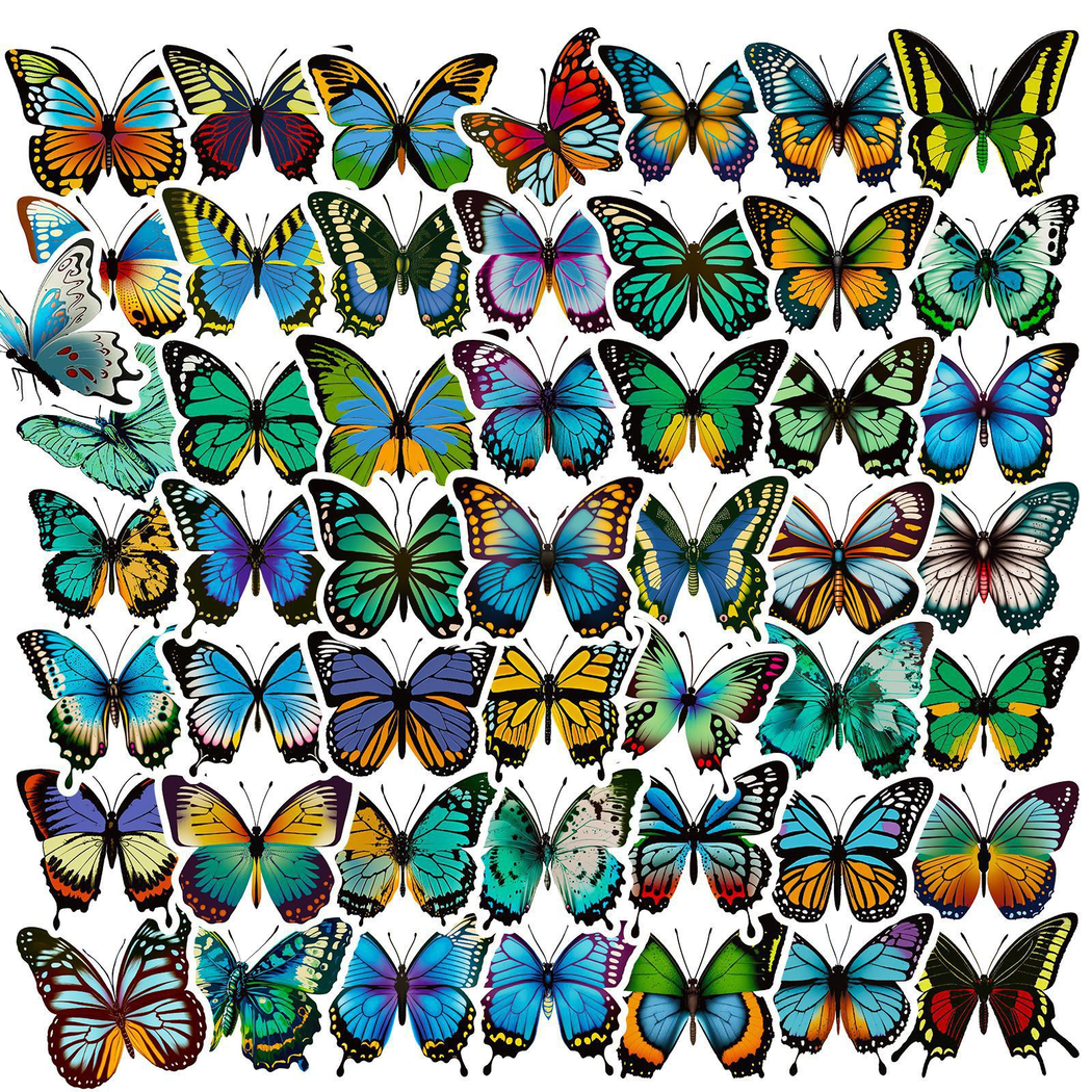 Lunira - Blue Butterfly Floral Sticker Pack - product view 5