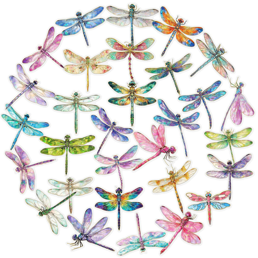 Lunira - Iridescent Dragonfly Colorful Sticker Pack